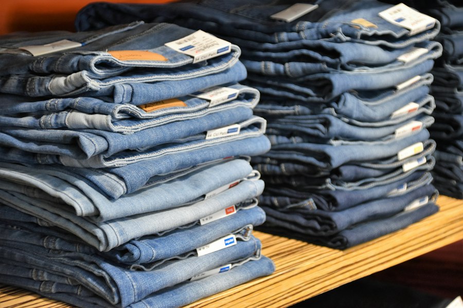 Pilas de jeans